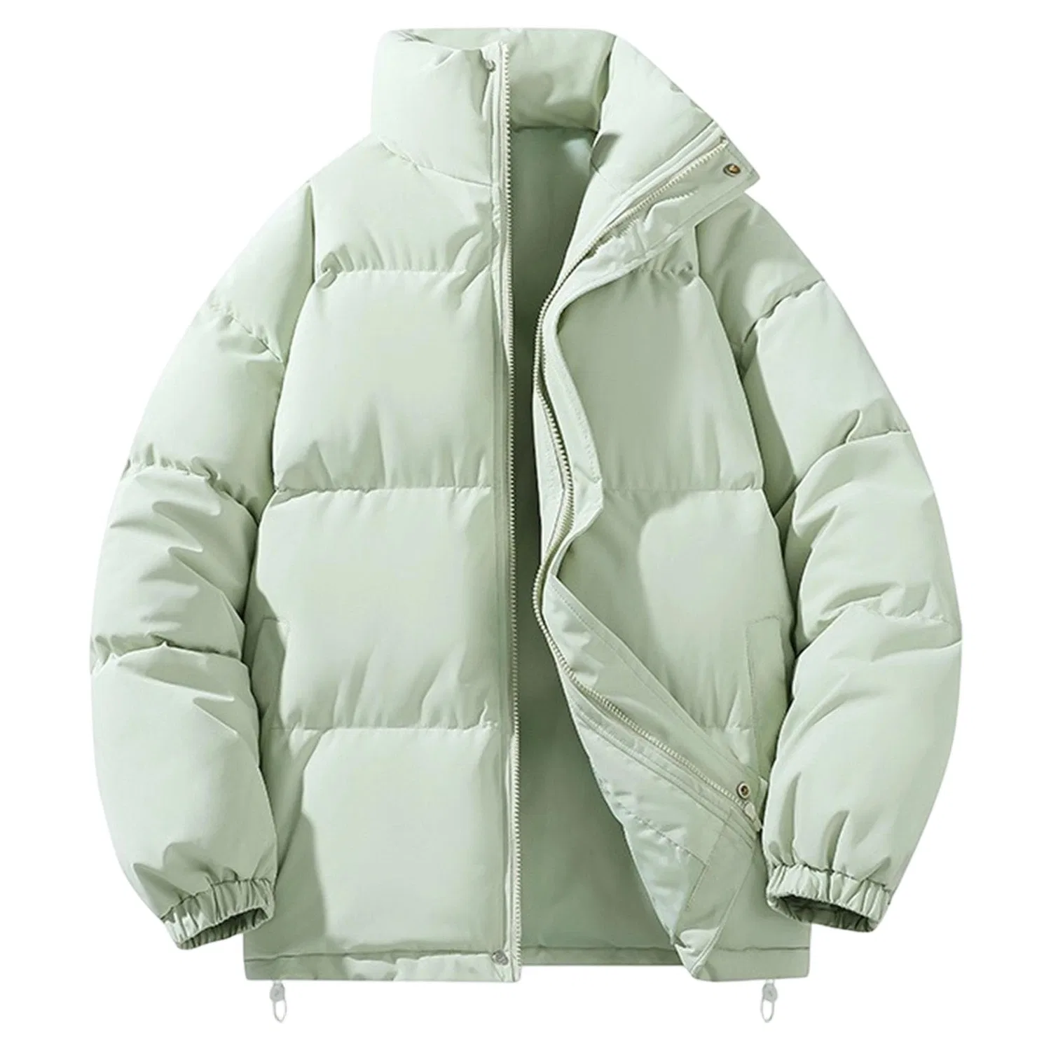 Мужское зимнее утеплённое пальто с принтом, light green