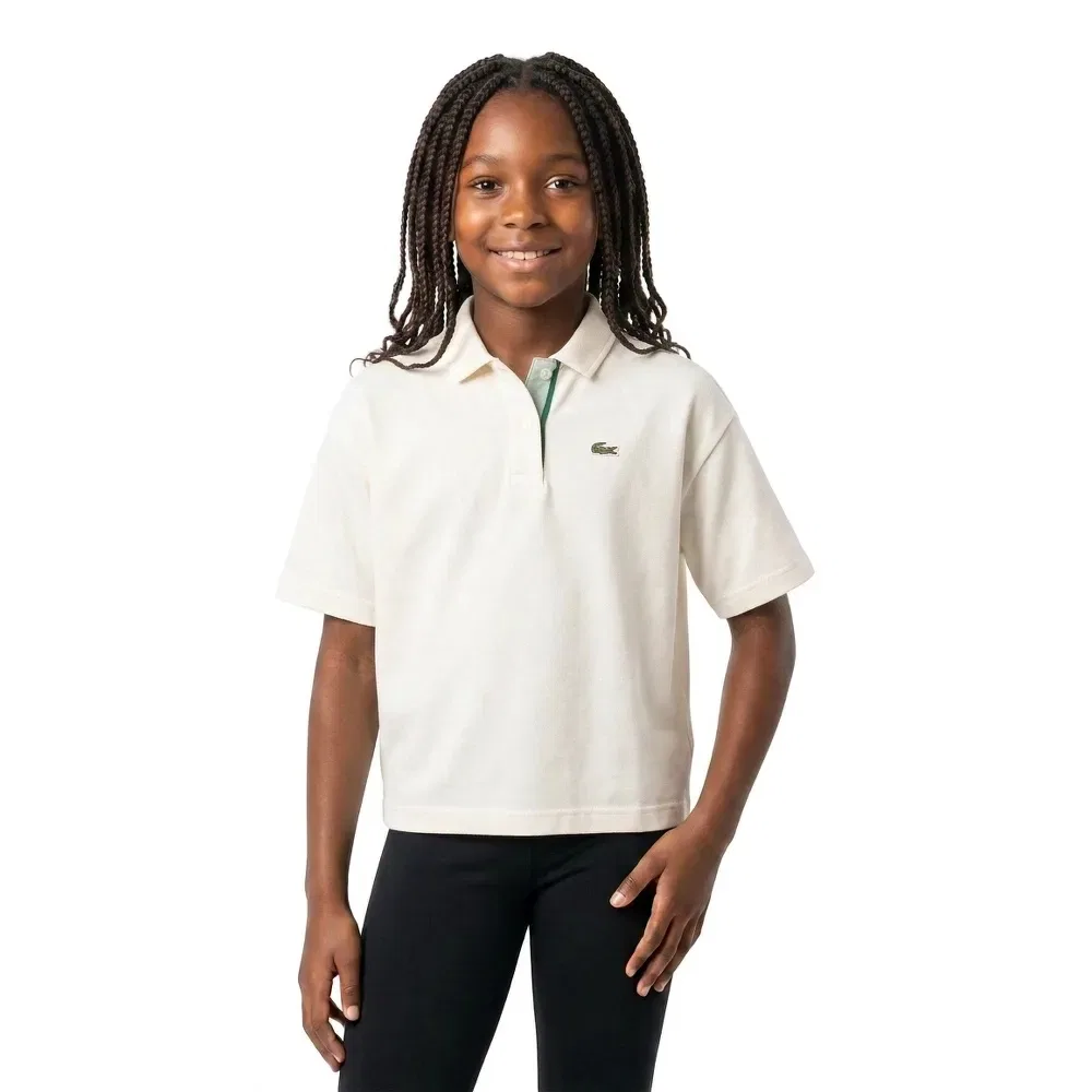 Детское поло для девочек с коротким рукавом Lacoste kids, Beige