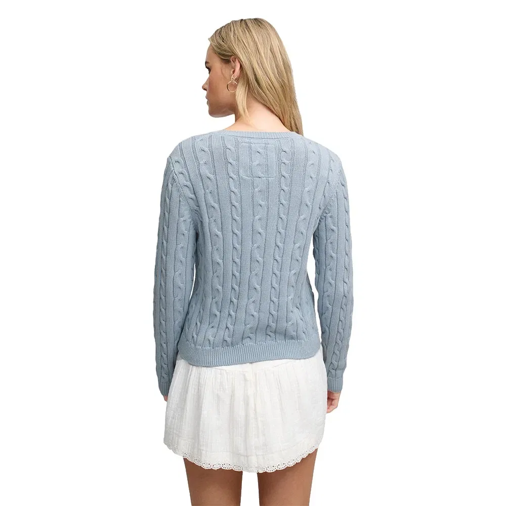 Женский свитер с косами Superdry Essentials SD&CO Cable Jumper, Blue — фото 2