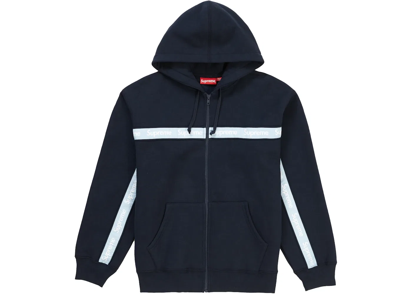 Мужской худи на молнии с принтом Supreme Hooded Sweatshirt, Navy