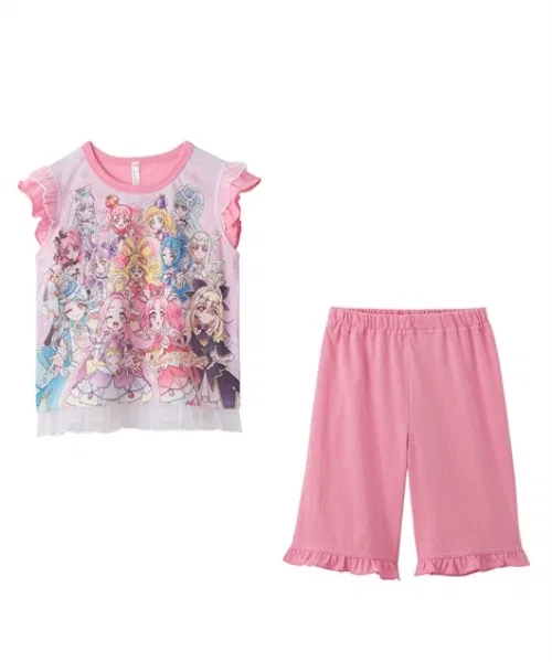 Детская пижама с принтом PreCure All Stars Light Up, модель QUNTSTYLE, Розовый