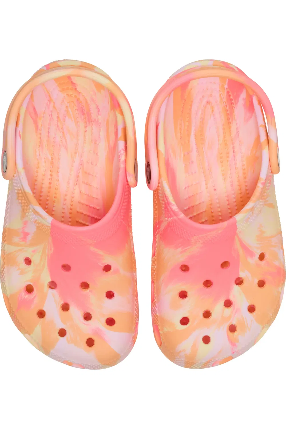 Клоги детские дышащие Marbled CROCS, Guava/Multi — фото 3