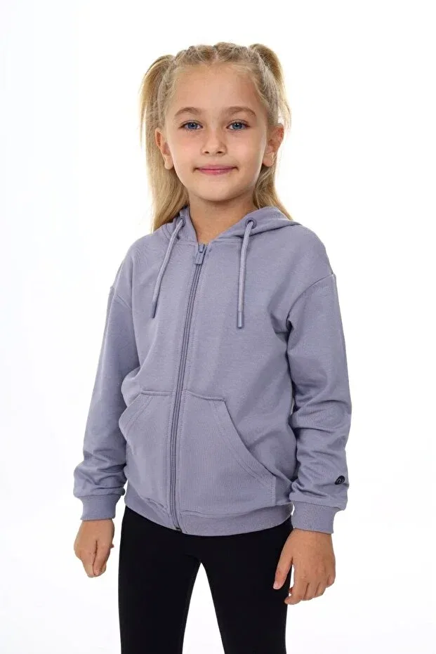 Детский кардиган для девочек с капюшоном Toontoy, Dark Gray