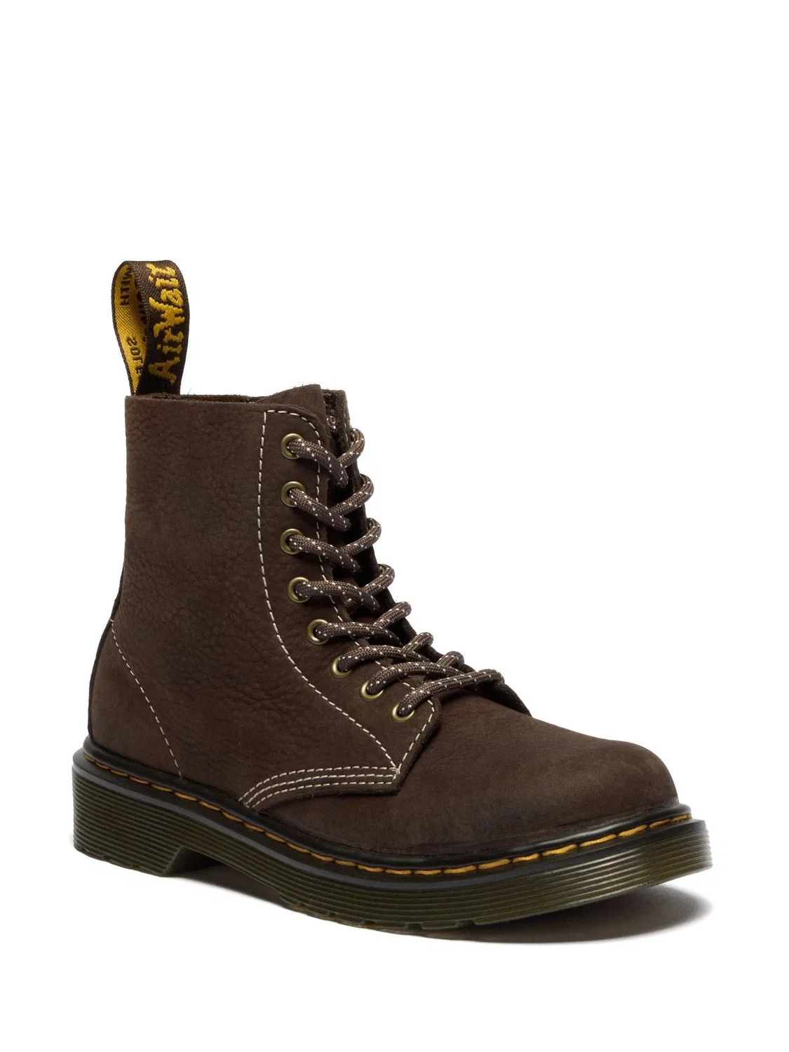 Ботинки Dr. Martens 1460 Pascal Tumbled Nubuck, темно-коричневые