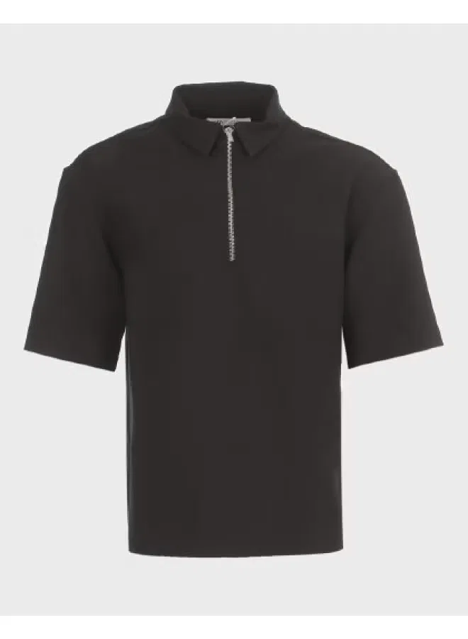Рубашка с коротким рукавом, черная Zara