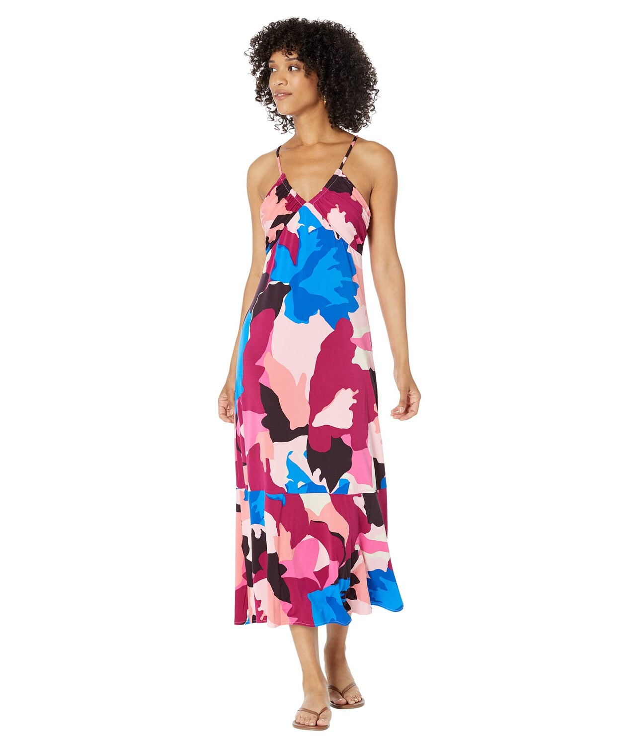 

Платье Donna Morgan, Printed Halter Midi Dress