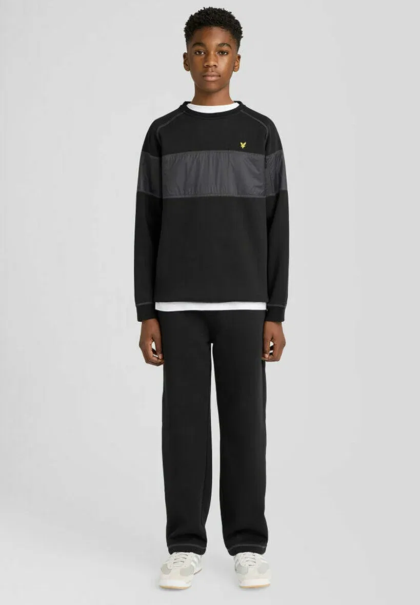 Толстовка с круглым вырезом и вставками среднего слоя Lyle & Scott, Z Jet Black