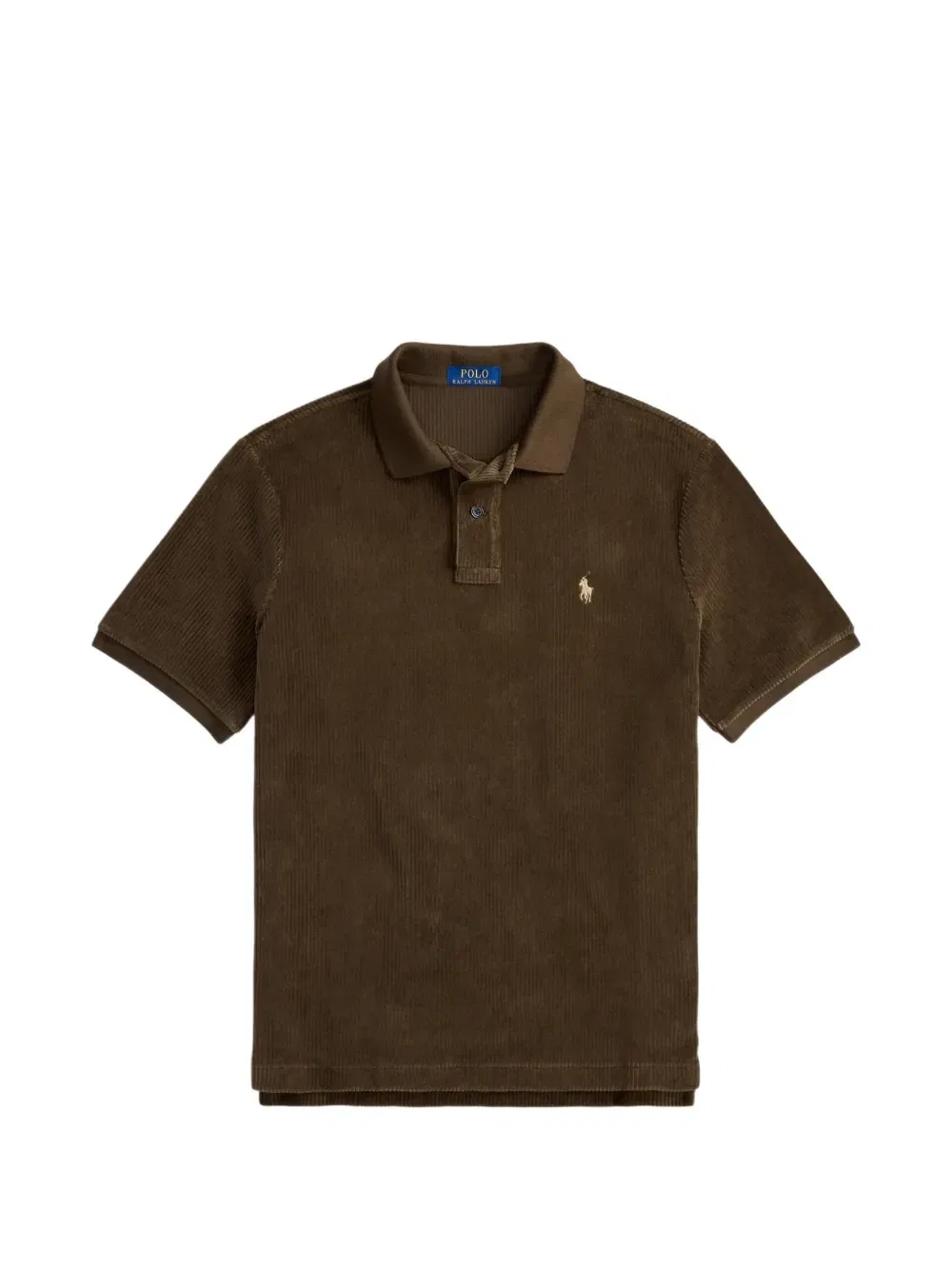 Рубашка поло из вельвета классического кроя POLO RALPH LAUREN, коричневый