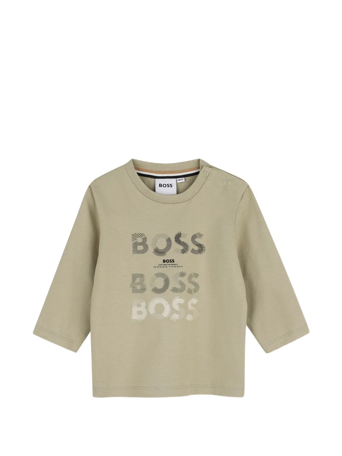 Лонгслив с логотипом Boss Kidswear, нейтральные цвета