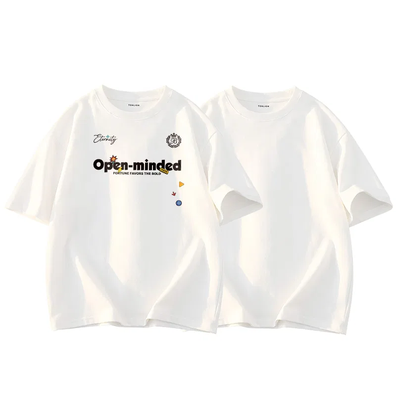 Детская футболка хлопковая с коротким рукавом Tonlion, White Set