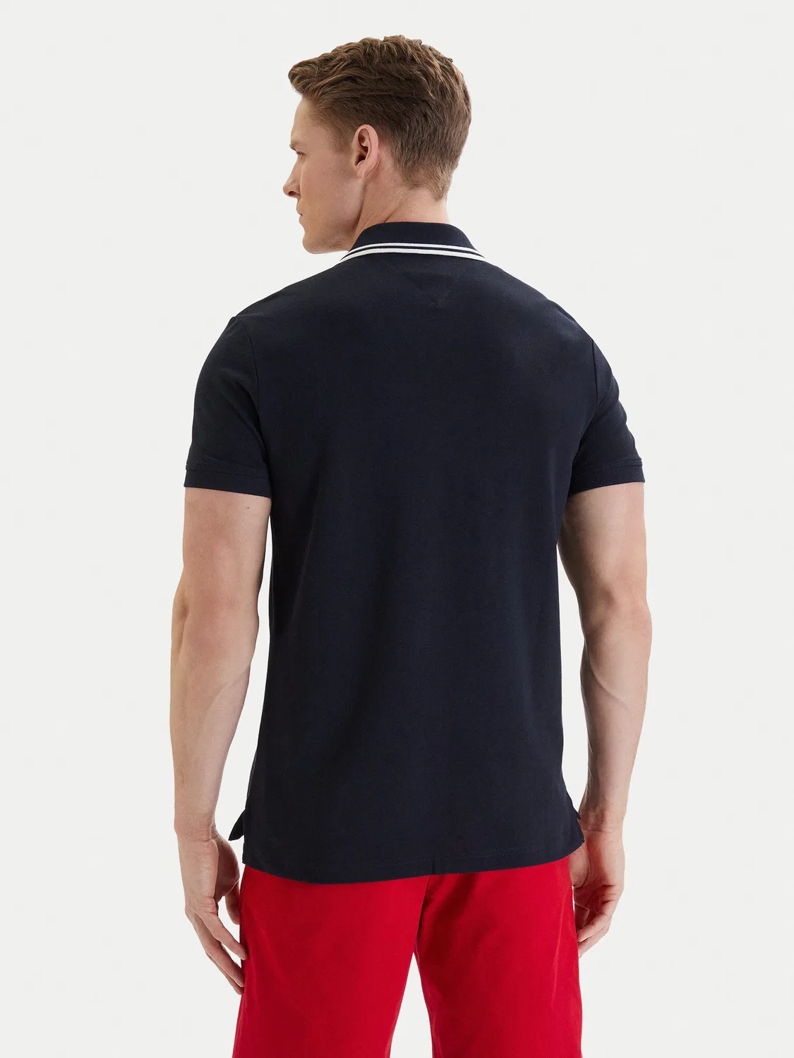 Мужское поло стандартного кроя Badge Tommy Hilfiger, темно-синий — фото 3