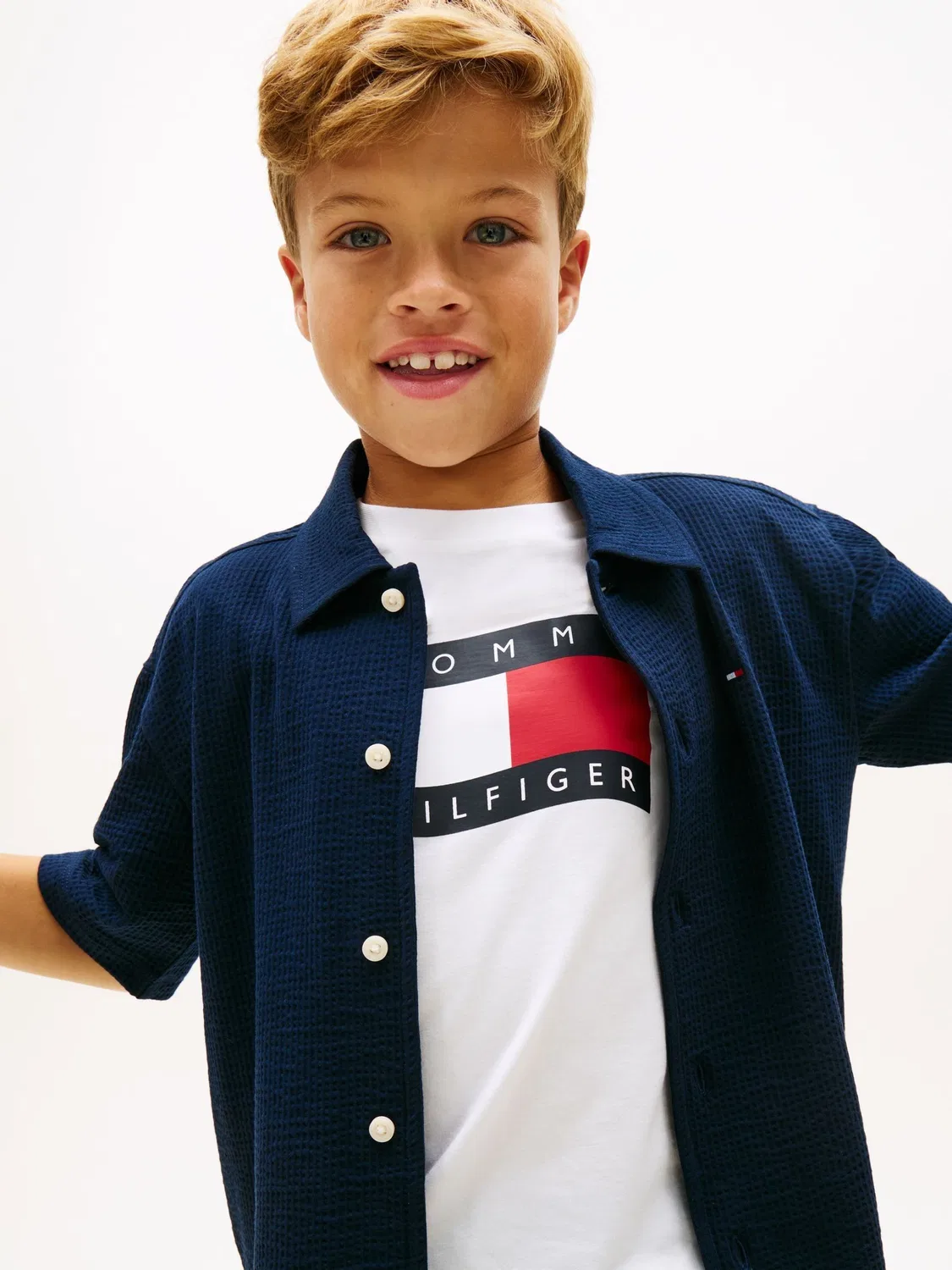 Рубашка с коротким рукавом, рипс Tommy Hilfiger, темно-синий — фото 4