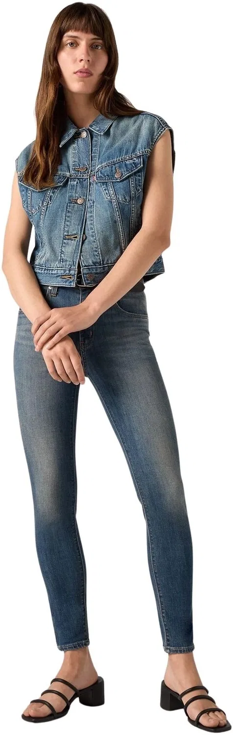 Женские джинсы с высокой посадкой скинни Levi's 721, Cool for Real - Dark Wash — фото 4