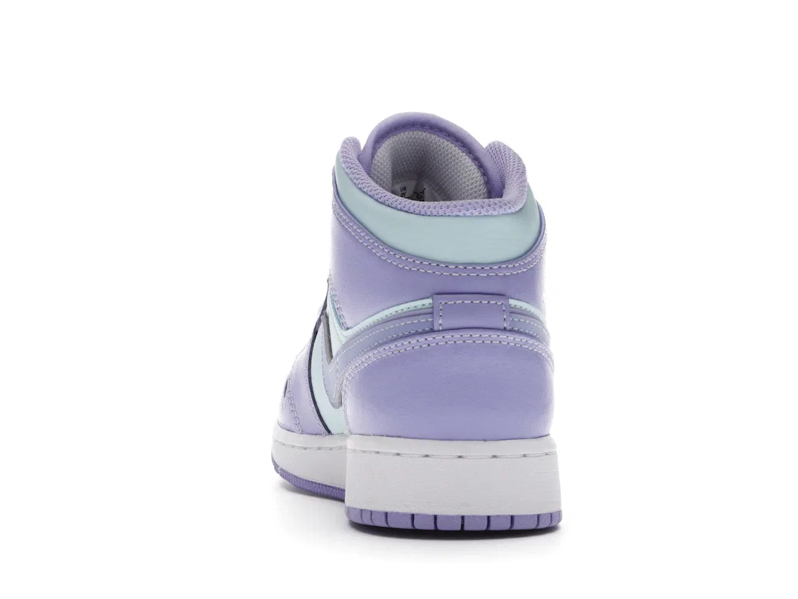 Детские кроссовки Lifestyle с принтом Jordan 1 Mid Purple Aqua Jordan, Purple Pulse Arctic Punch — фото 4