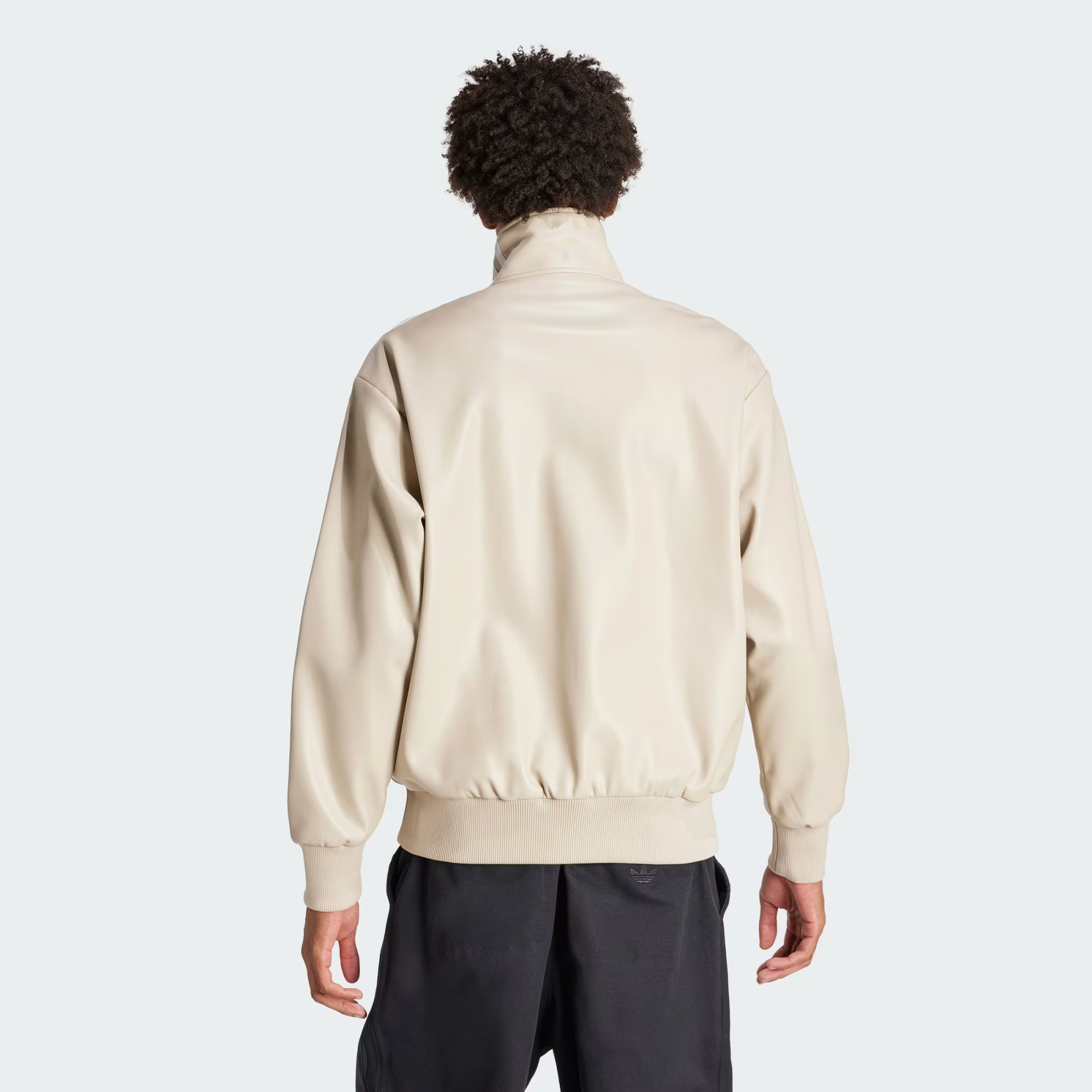Куртка Adidas Originals Deportiva Addicoolor 3 stripes Synthetic skin, бежевый — фото 3