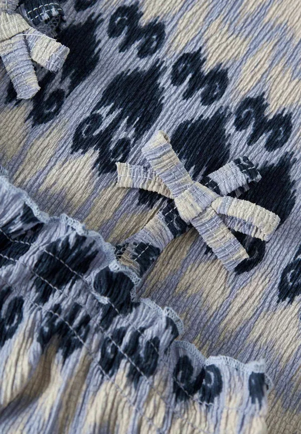 Топ с бантом, принт, Bow detail - top, Name It, Purple Impression, фиолетовый — фото 3