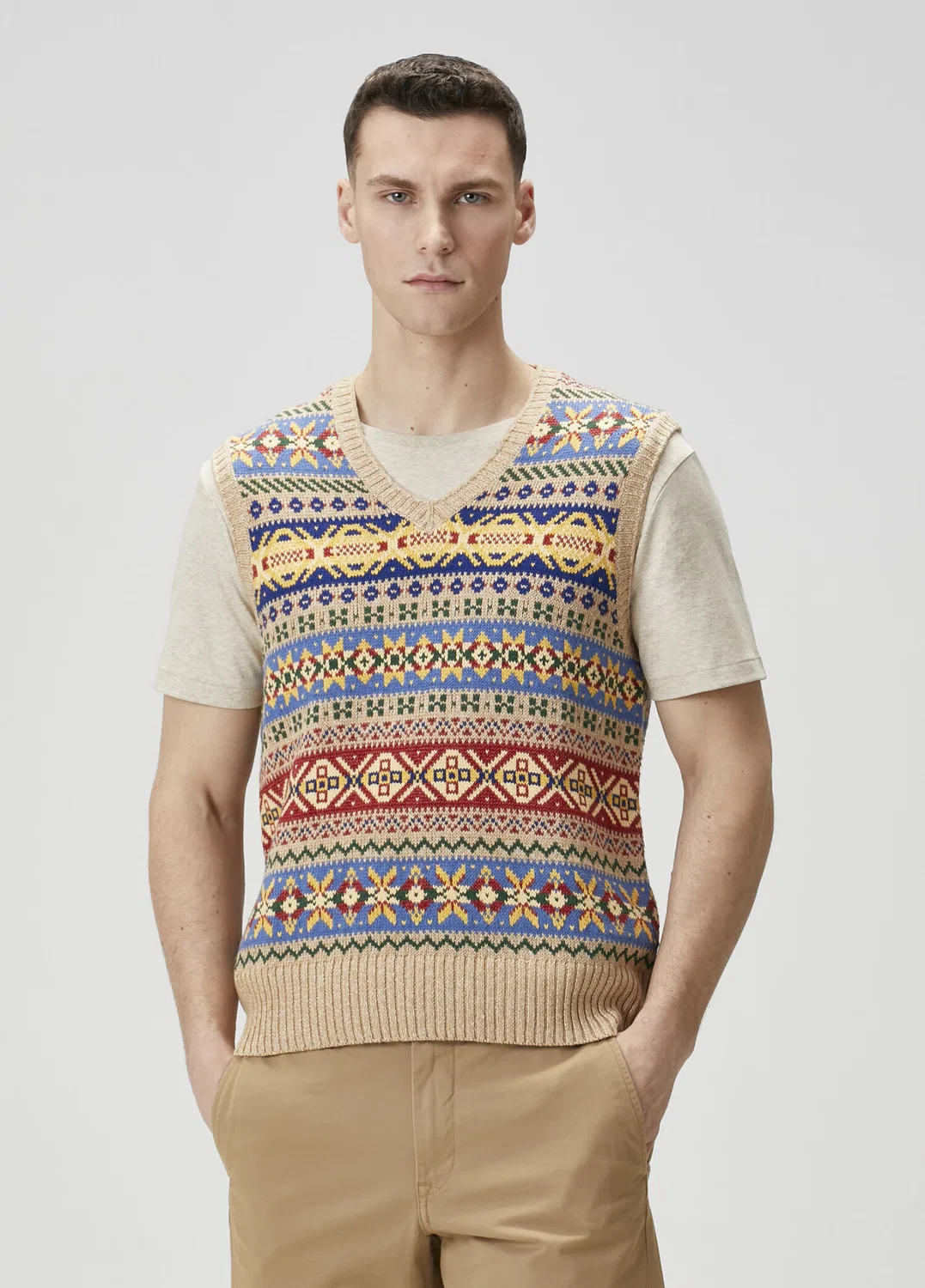 Свитер Polo Ralph Lauren Taba Geometrik Jakarlı, Taba