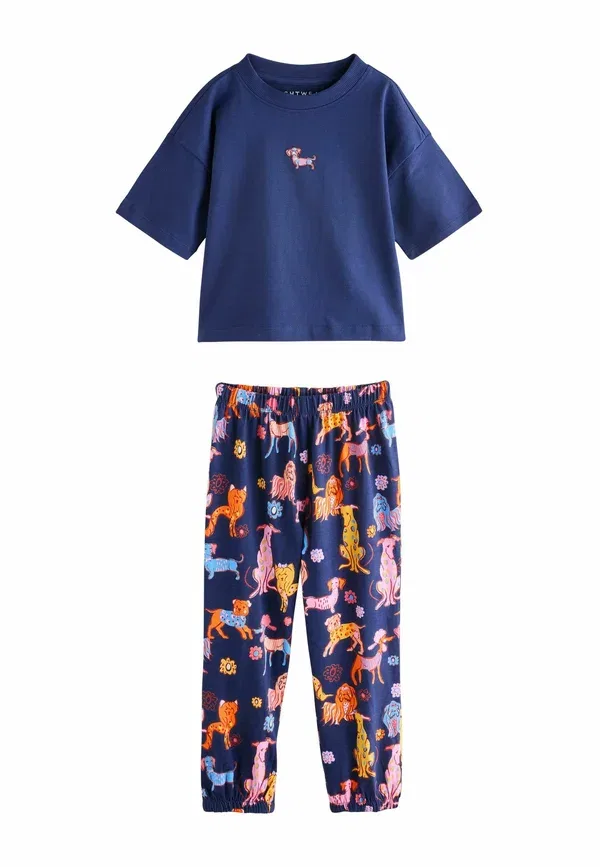 Пижамный комплект из 3 предметов, хлопок, Regular fit, Next, navy, red, красный/темно-синий — фото 4
