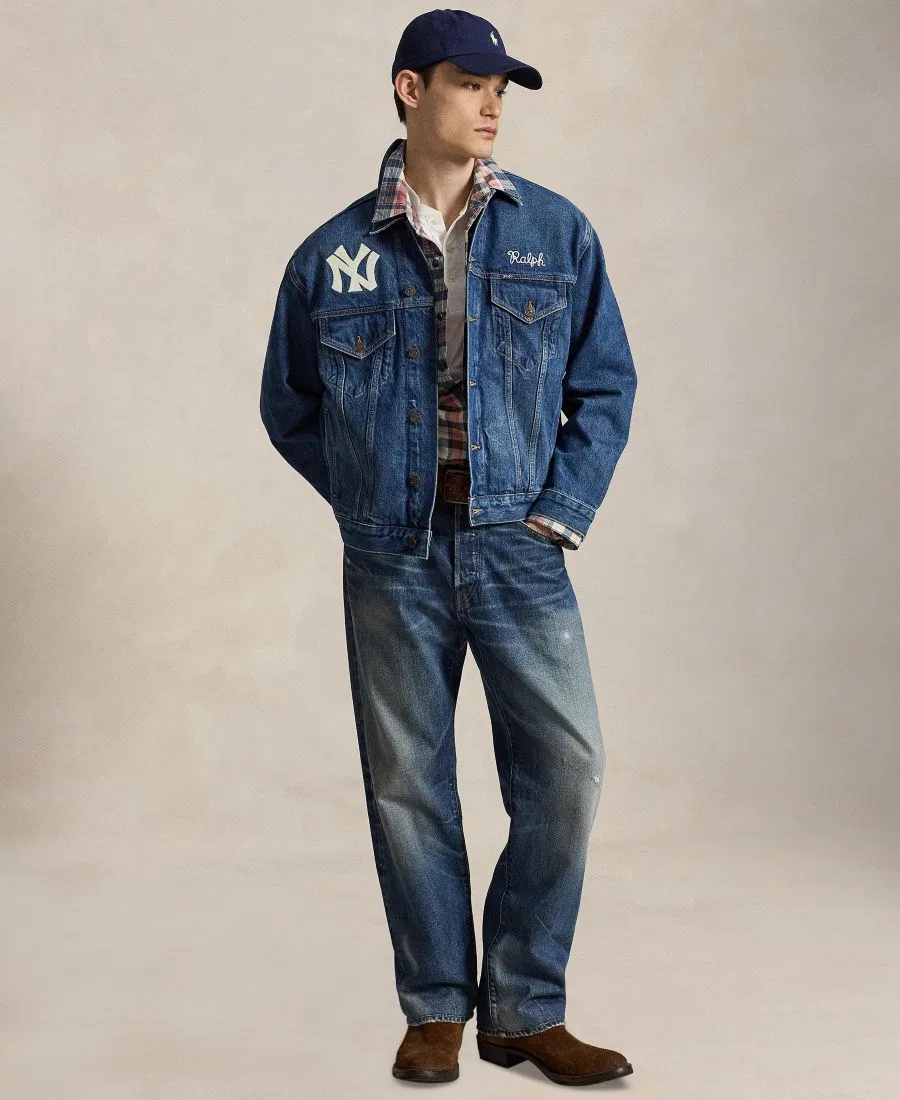 Джинсовая куртка-трактор с вышивкой New York Yankees Polo Ralph Lauren, Elliots