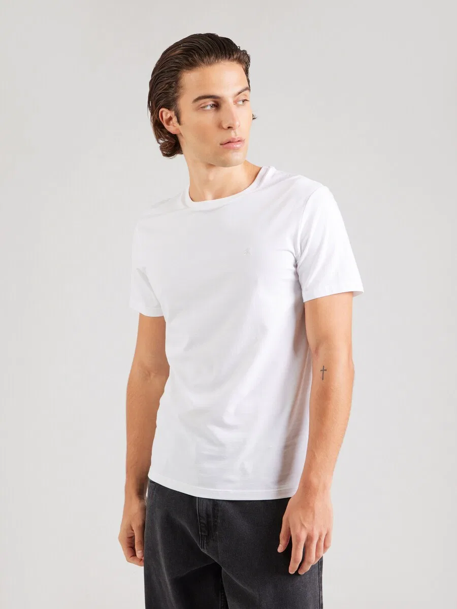 Футболка Calvin Klein 'Slim Monogram Embroidery T' белого цвета — фото 2