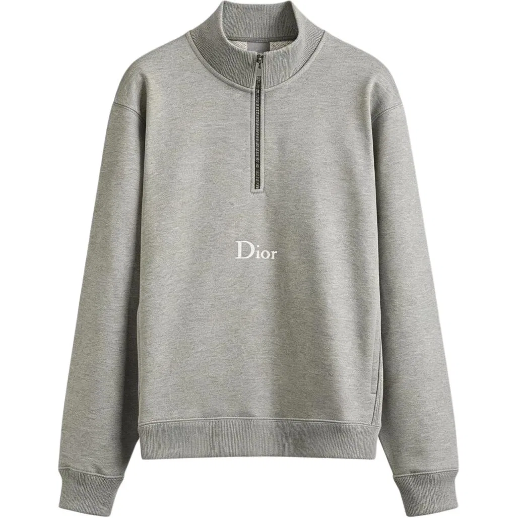 Мужской свитшот с воротником-стойкой серый DIOR, Gray