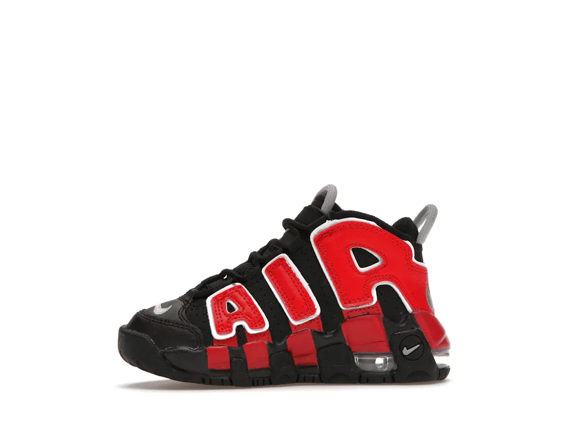 Детские кроссовки Lifestyle с принтом Nike Air More Uptempo Nike, Black/University Red-White — фото 3