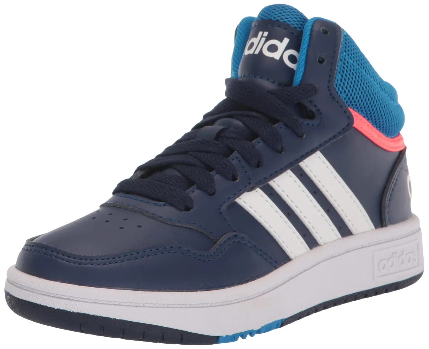 Детские кроссовки для мальчиков и девочек с поддержкой Hoops Mid 3.0k Adidas, Dark Blue Blue Rush Turbo