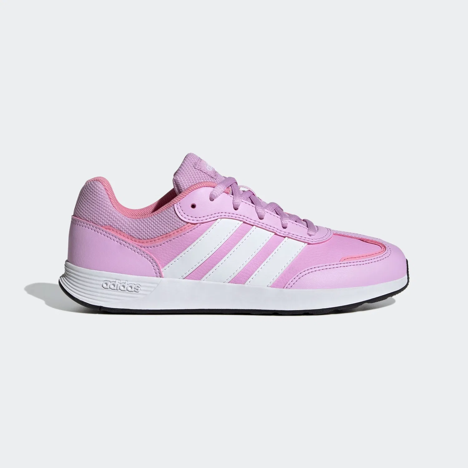 Детские кроссовки на шнурках Tensaur Switch Kids Adidas Sportswear, Bliss Lilac/Cloud White/Bliss Pink — фото 2