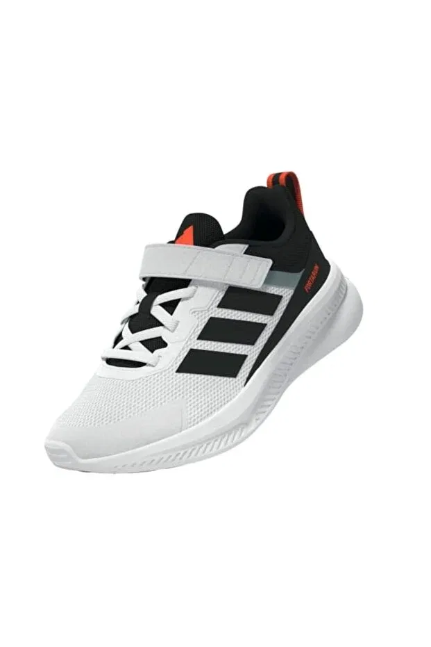 Детские кроссовки для девочек полосатые Fortarun 4.0 El C Adidas, Ftwr White-Core Black — фото 3