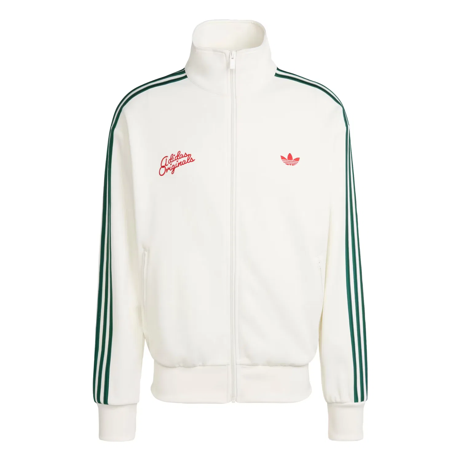 Толстовка на молнии Adidas Originals Firebird белого цвета