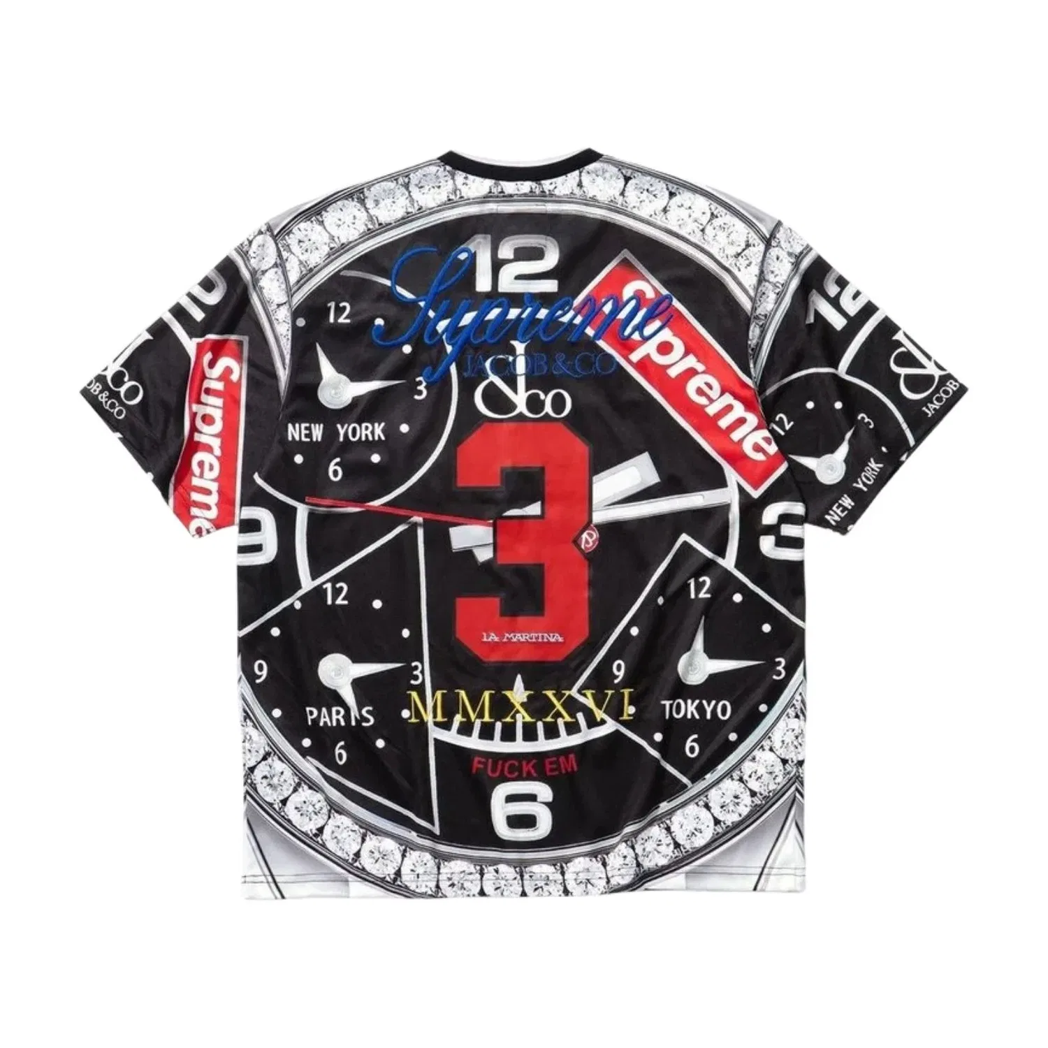 Мужская футболка с принтом Supreme x La Martina SS26 Soccer Jersey модель Black, черный — фото 2