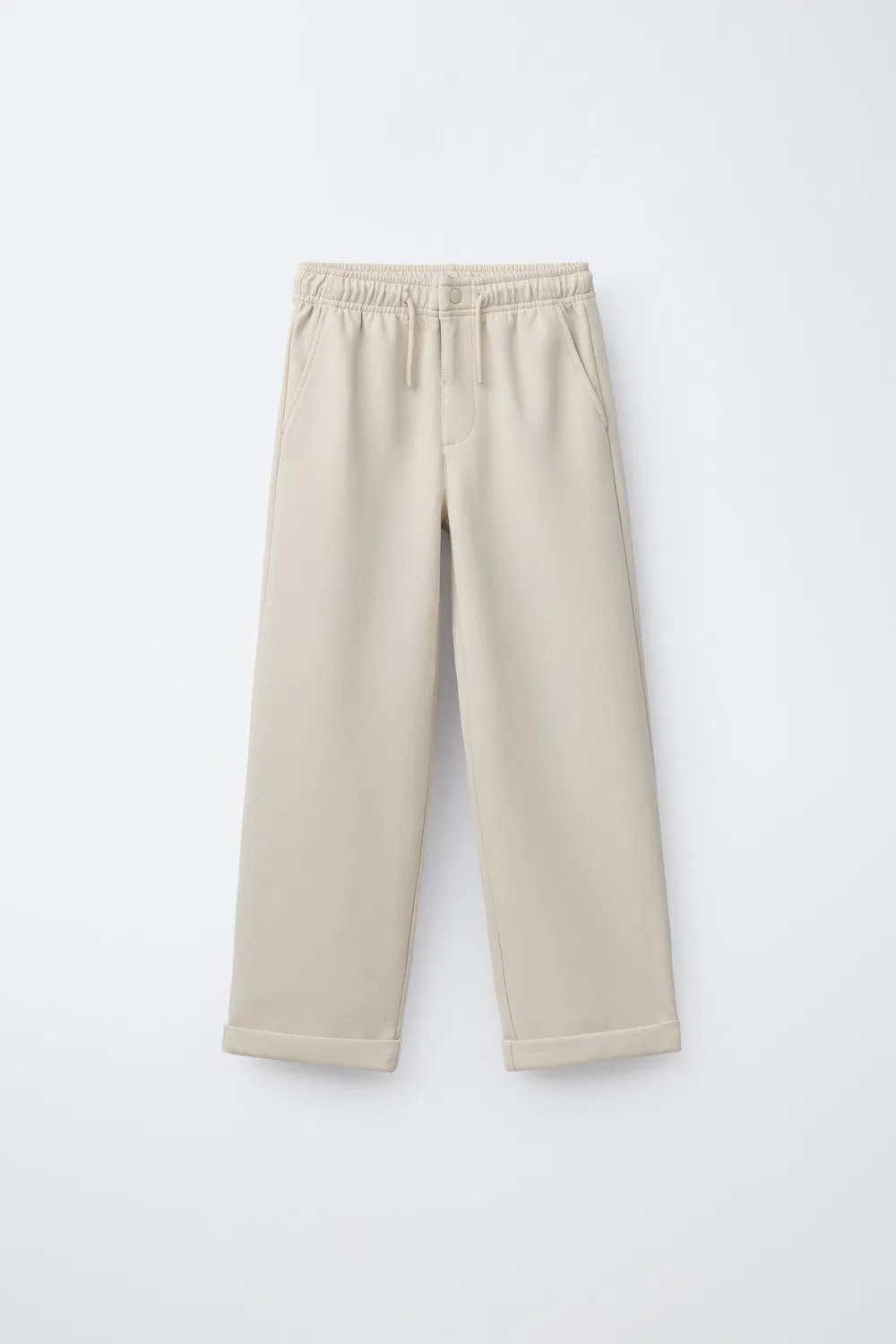 Прямые удобные брюки ZARA, Beige