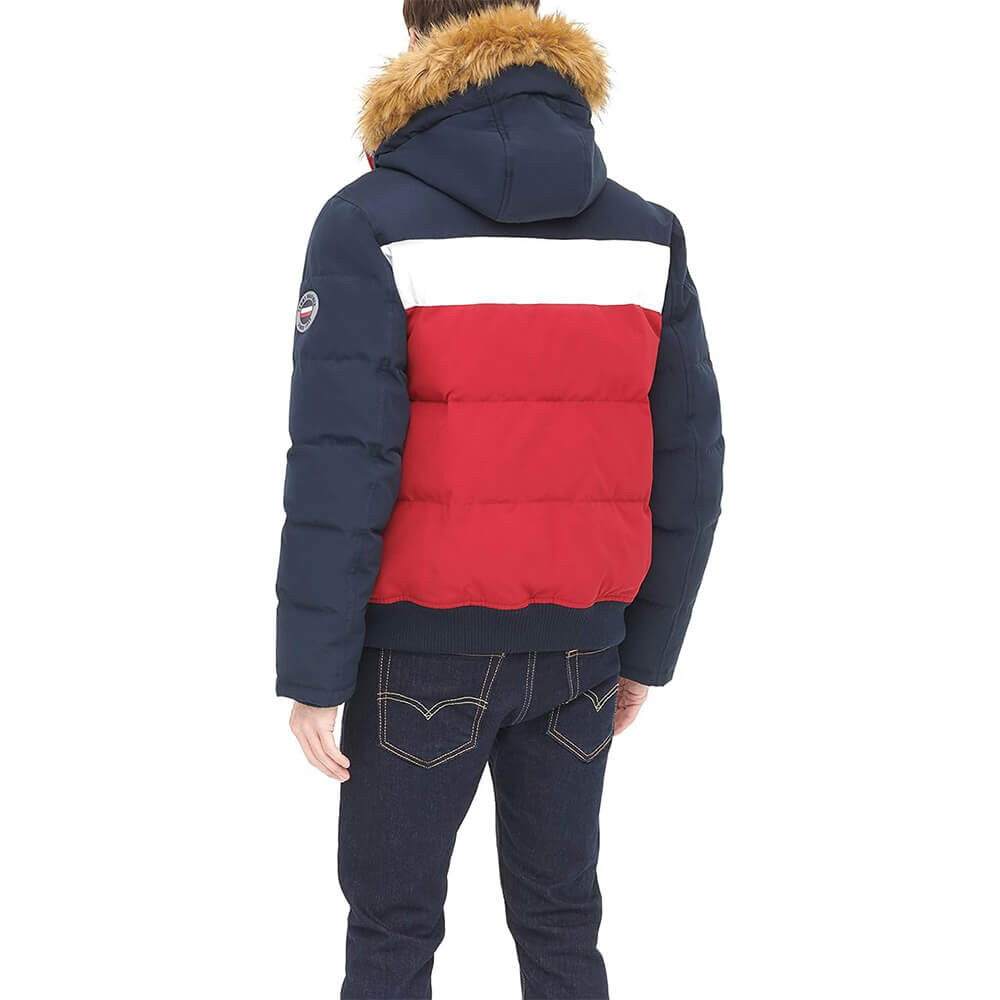 Пуховик Tommy Hilfiger Arctic Cloth Quilted Snorkel, темно-синий/белый/красный — фото 3