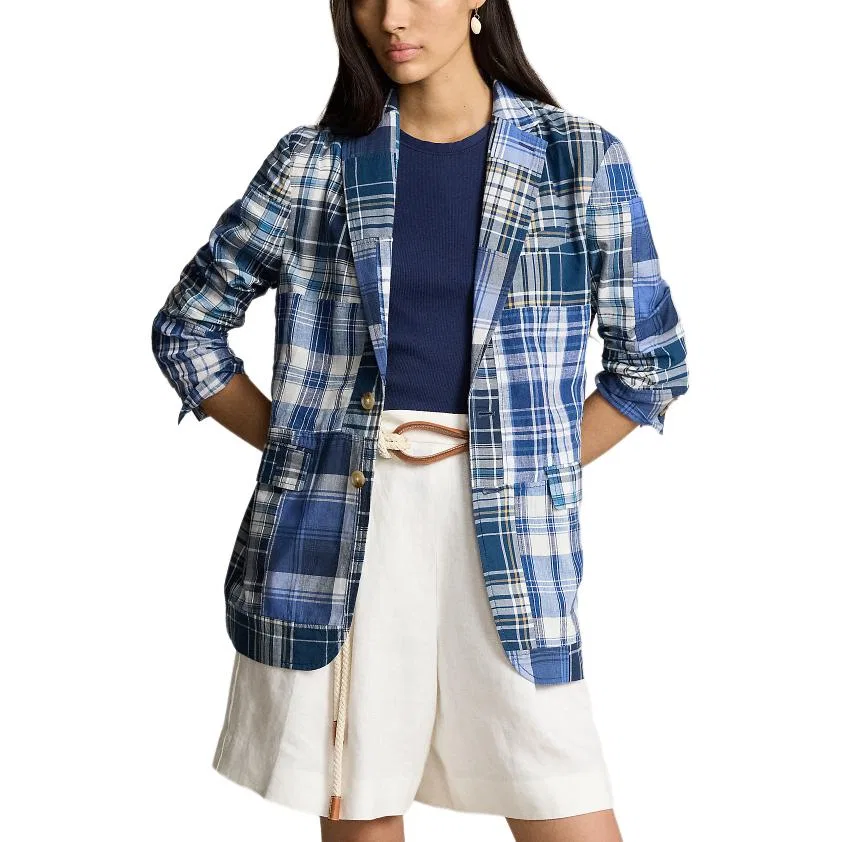 Женское пальто-костюм с принтом Multicolor Plaid Polo Ralph Lauren, Multicolor Plaid — фото 4