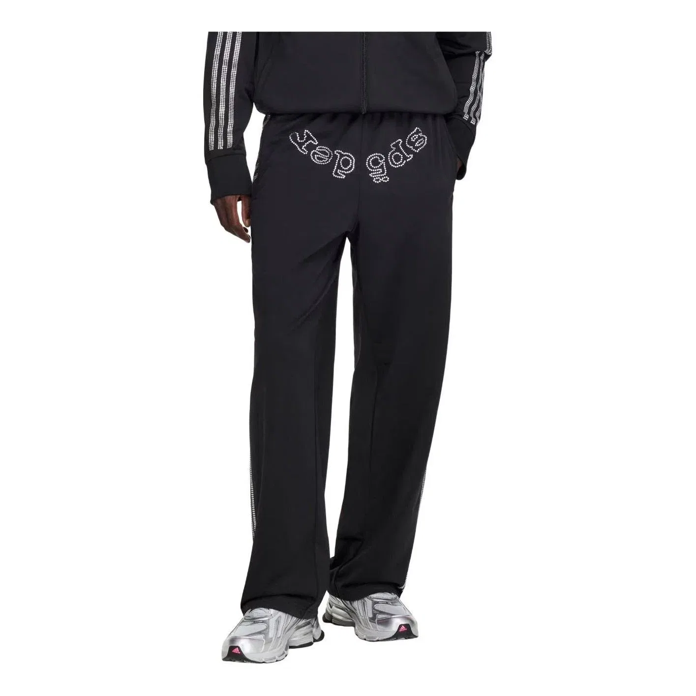Мужские спортивные штаны Rhinestone Track из коллекции Adidas x Sp5der, черный