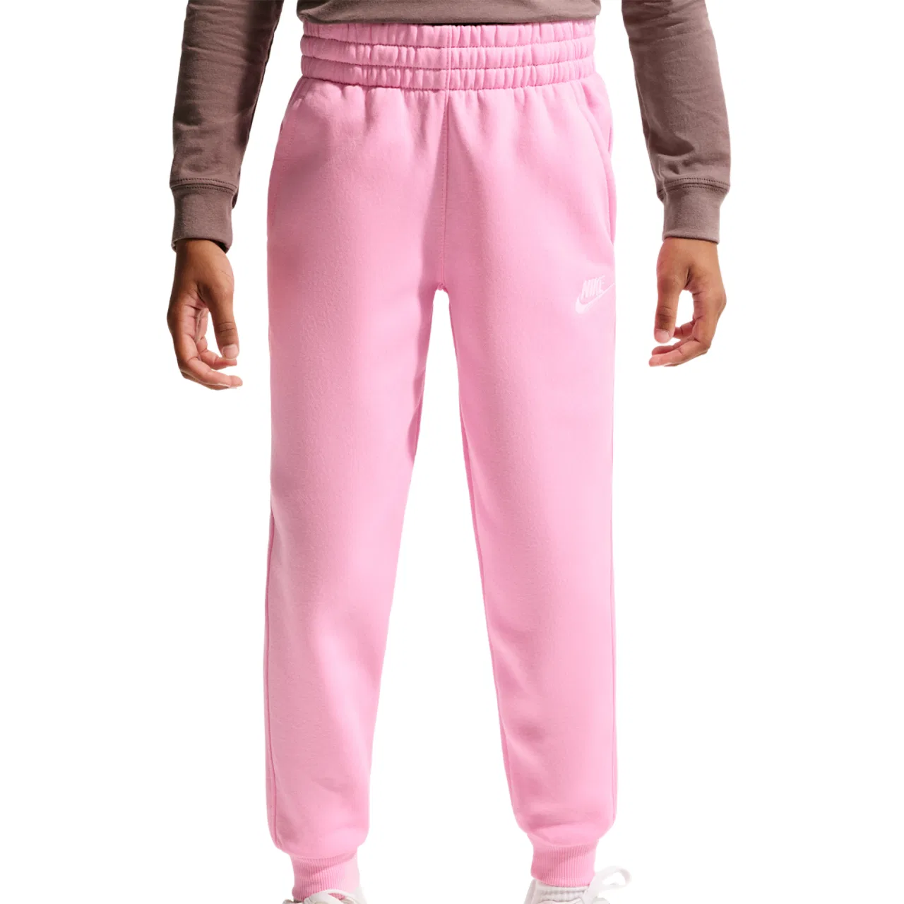 Детские спортивные штаны для мальчиков из футера Nike NSW Club LBR Fleece Joggers, Pink Rise/White