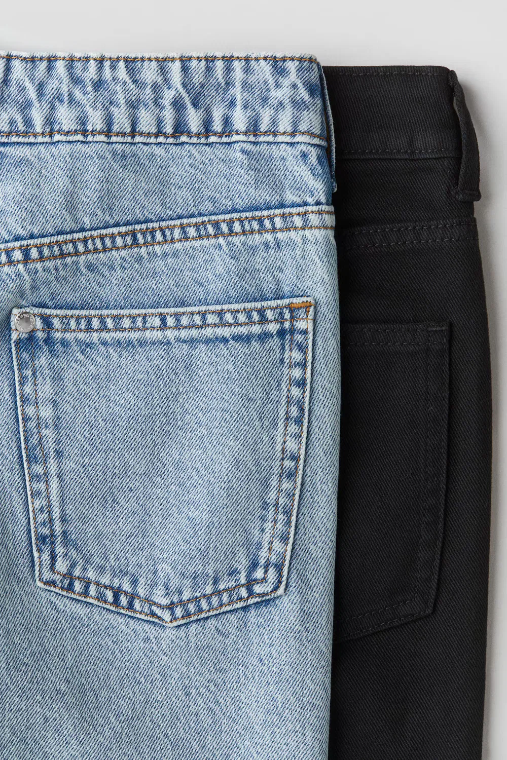 Комплект из 2 джинсов свободного кроя H&M, Helles Denimblau/Schwarz — фото 3