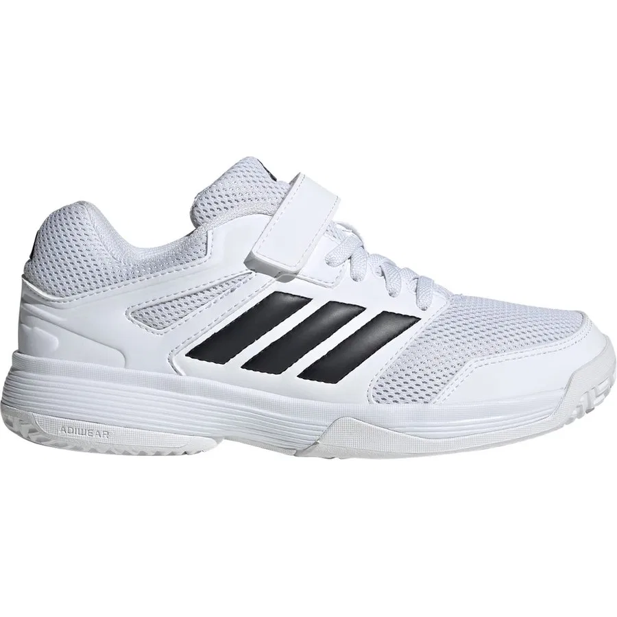 Кроссовки детские с липучкой и шнурками Speedcourt Indoor Shoes adidas, Бело-черный