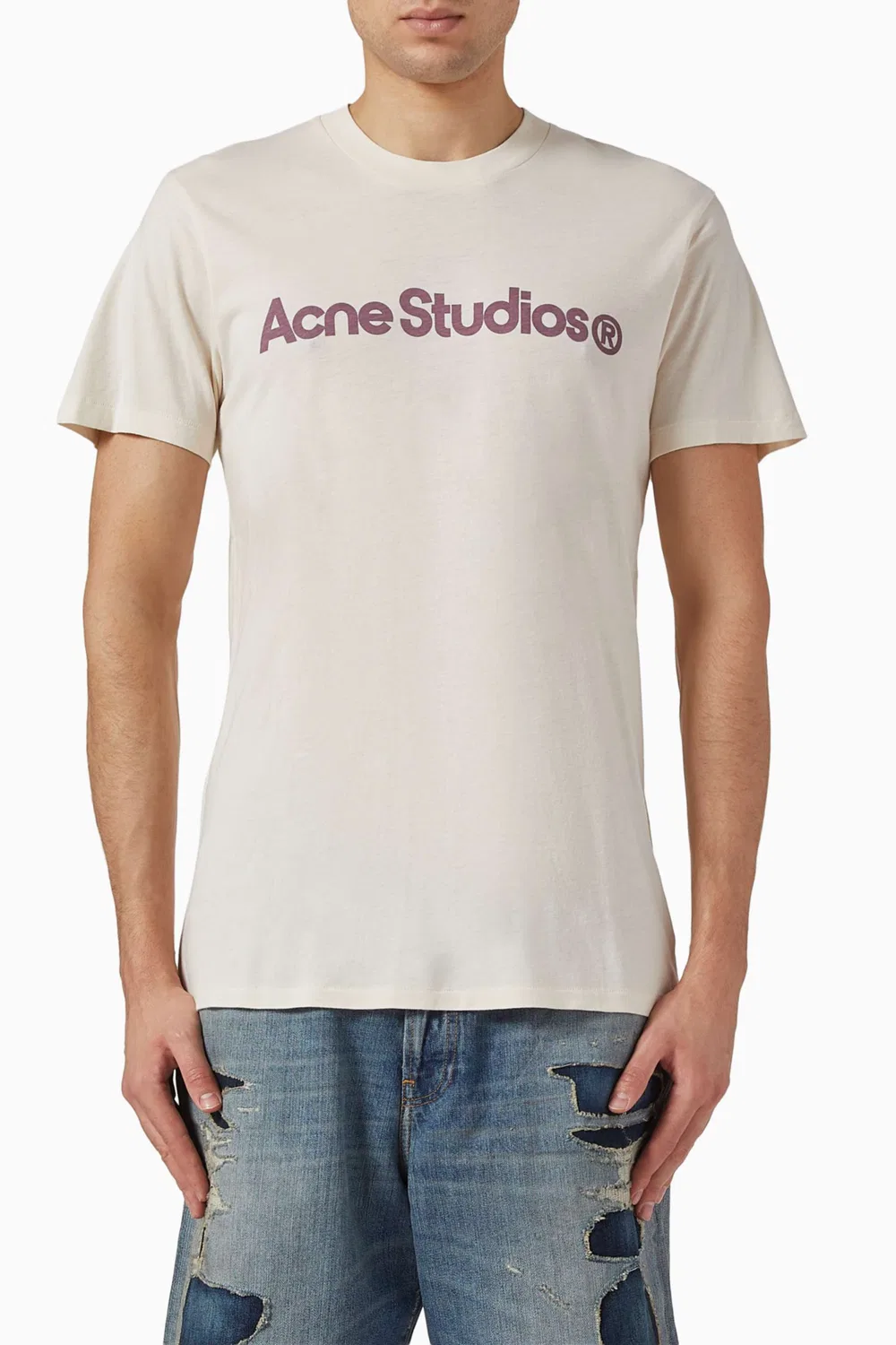 Футболка с принтом из хлопковой смеси Acne Studios