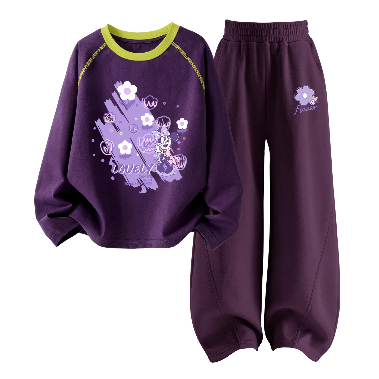 Детский спортивный костюм с круглым вырезом Disney, Mulberry Purple