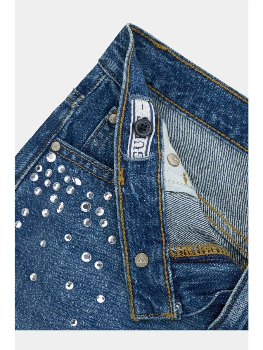 Юбка GUESS из синей джинсовой ткани — фото 4
