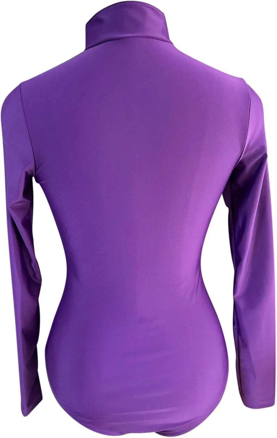 Женский купальник слитный с длинным рукавом UV Protection Zip, Purple — фото 3