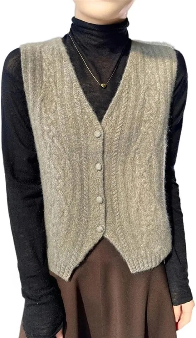 Женский жилет без рукавов, шерстяной, Middle Gray Vest
