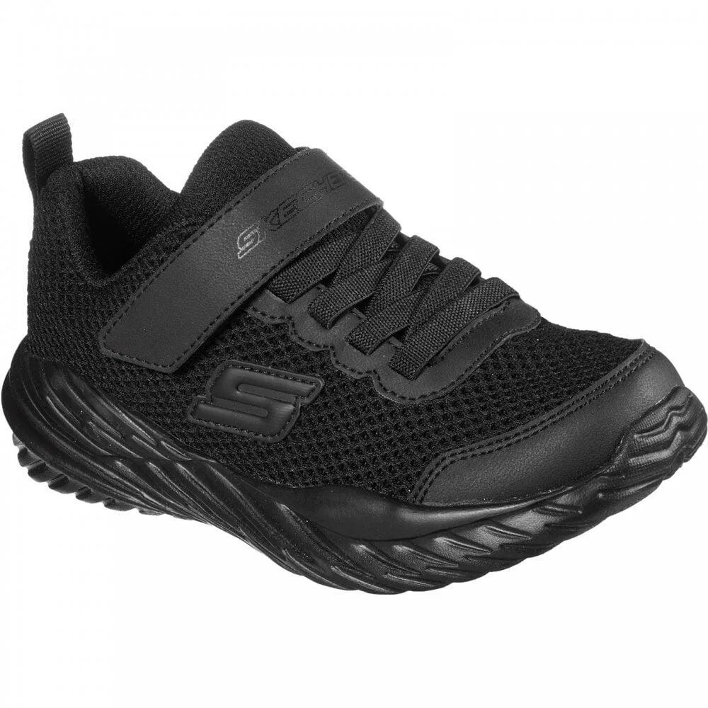 Детские кроссовки на шнуровке и липучке Nitro Sprint Krodon Skechers, Schwarz — фото 3
