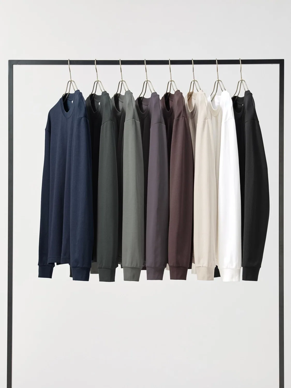 Футболка с длинным рукавом AIRism хлопковая Uniqlo, темно-синий — фото 4