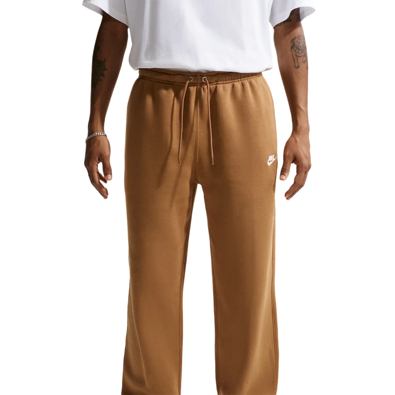 Мужские брюки Club Open Hem Nike, цвет Ale Brown/Ale Brown/White