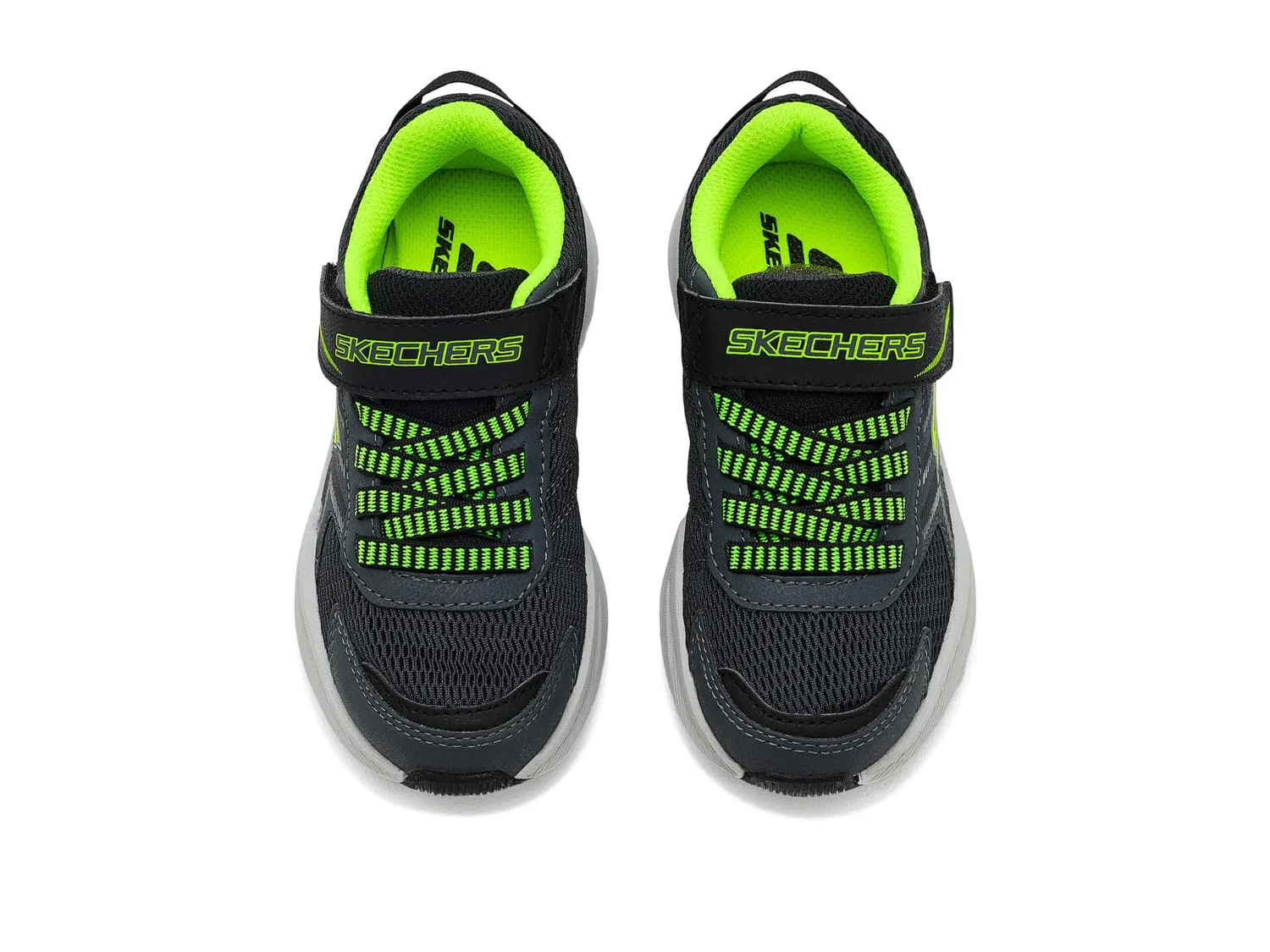 Кроссовки Microspec Tread 404115L (для маленьких и больших детей) Skechers Kids, Charcoal/Blue/Lime — фото 3