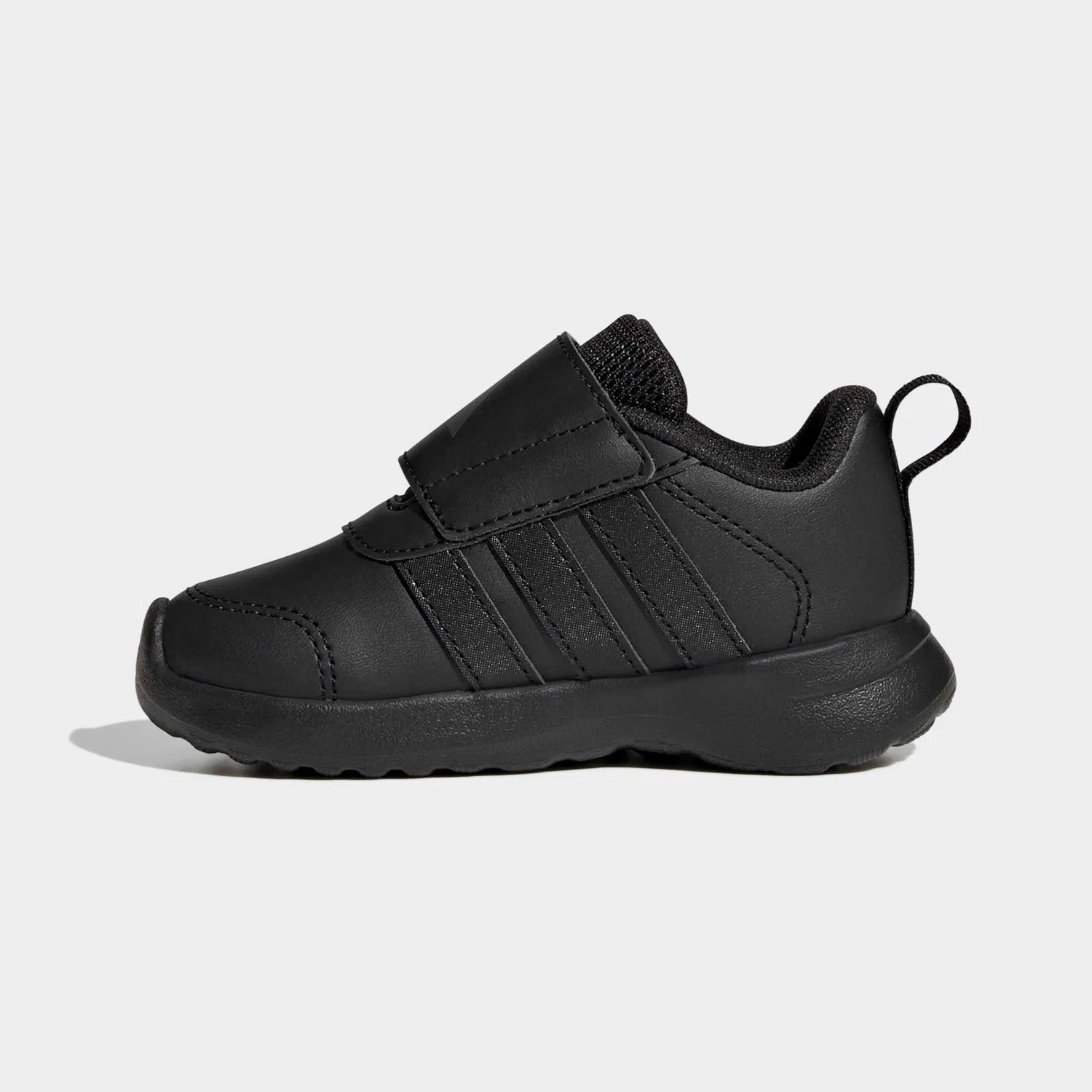 Детские кроссовки с липучкой Adidas, Core Black/Core Black/Grey Six — фото 3