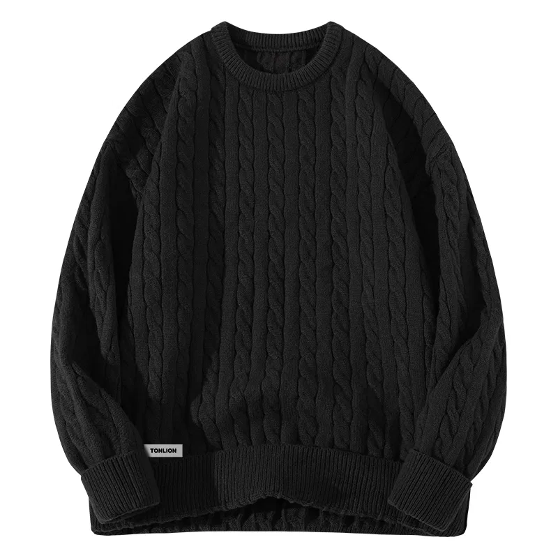 Детский джемпер с круглым вырезом крупной вязки Tonlion, Цвет Heather Navy — фото 3
