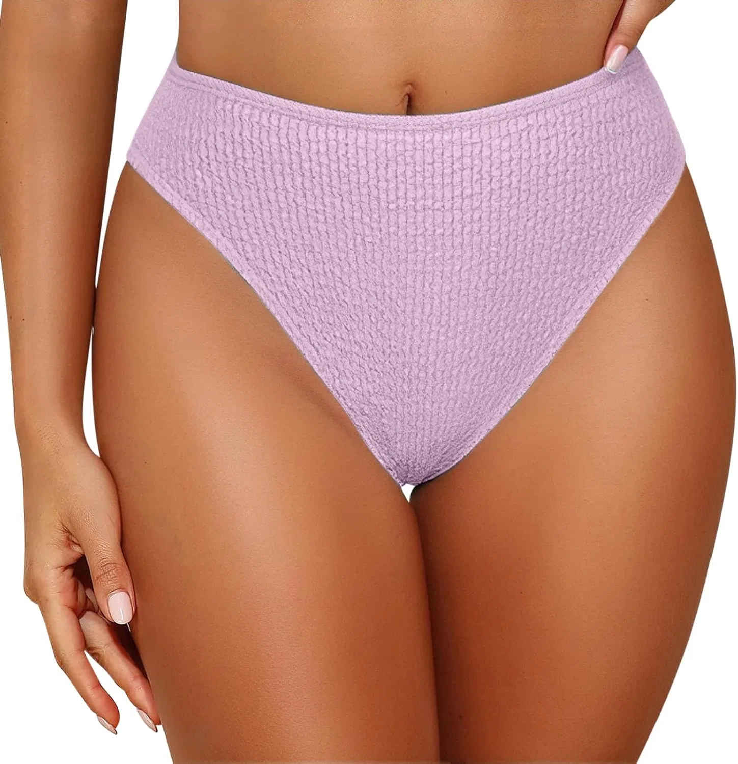 Женские бикини-трусы с высокой посадкой Ribbed, Pink